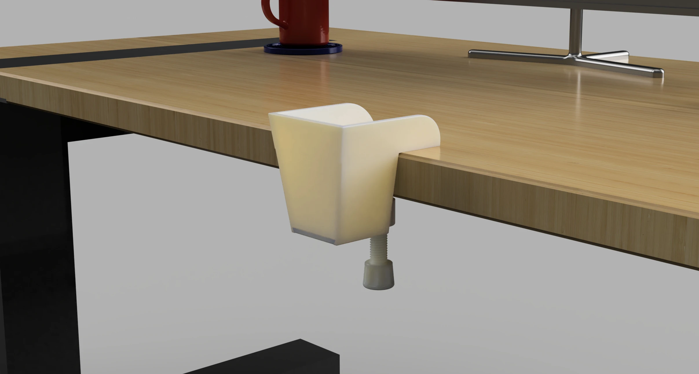 Desk Tidy — desk-mounted bin render
